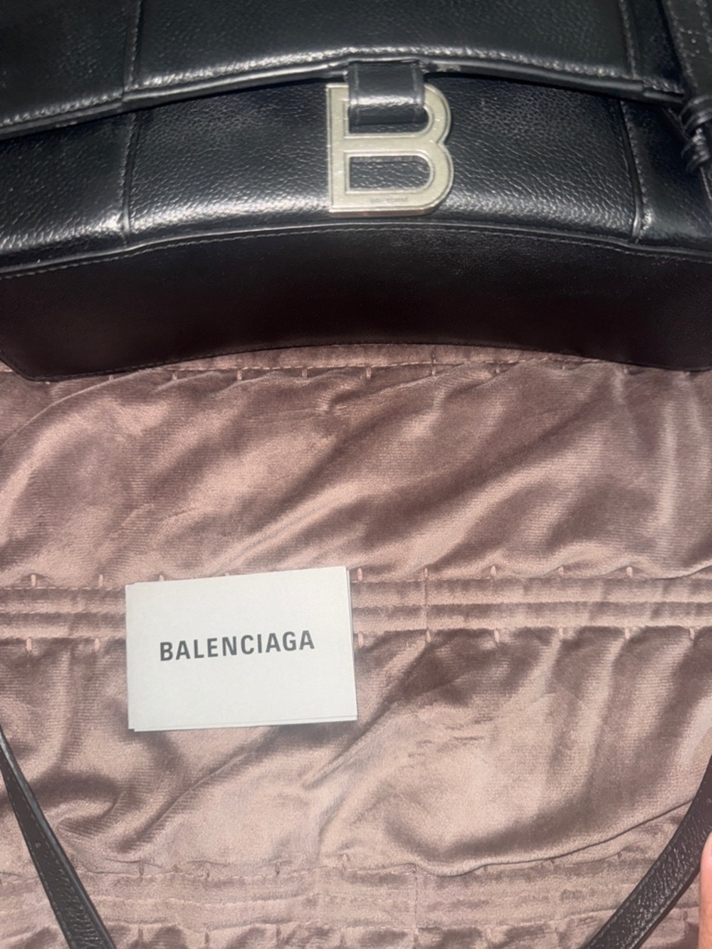 Balenciaga authentic Black Leather hourglass BB-Accent Top-Handle bag - Picture 11 of 11
